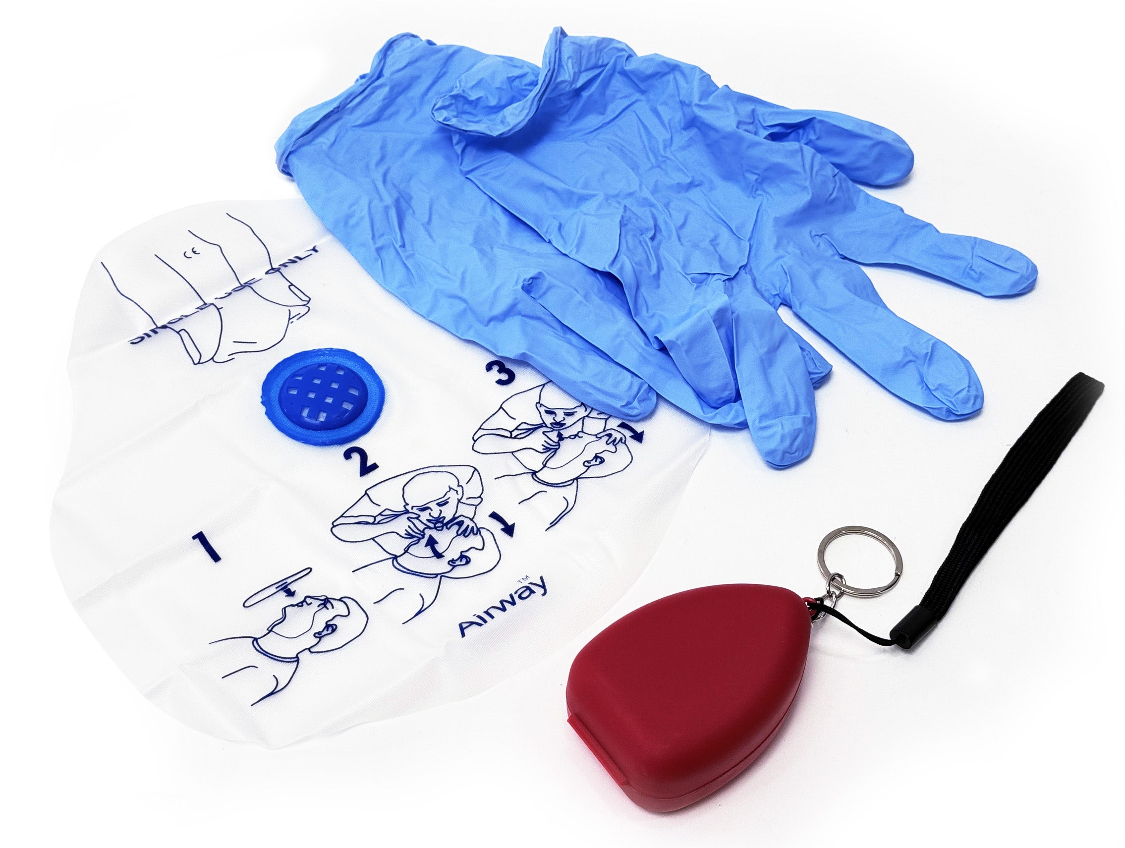 Airway CPR Face Shield With Check Valve Red Hard Case Gloves Cu airway-cpr-face-shield-with-check-valve-red-hard-case-gloves-cu