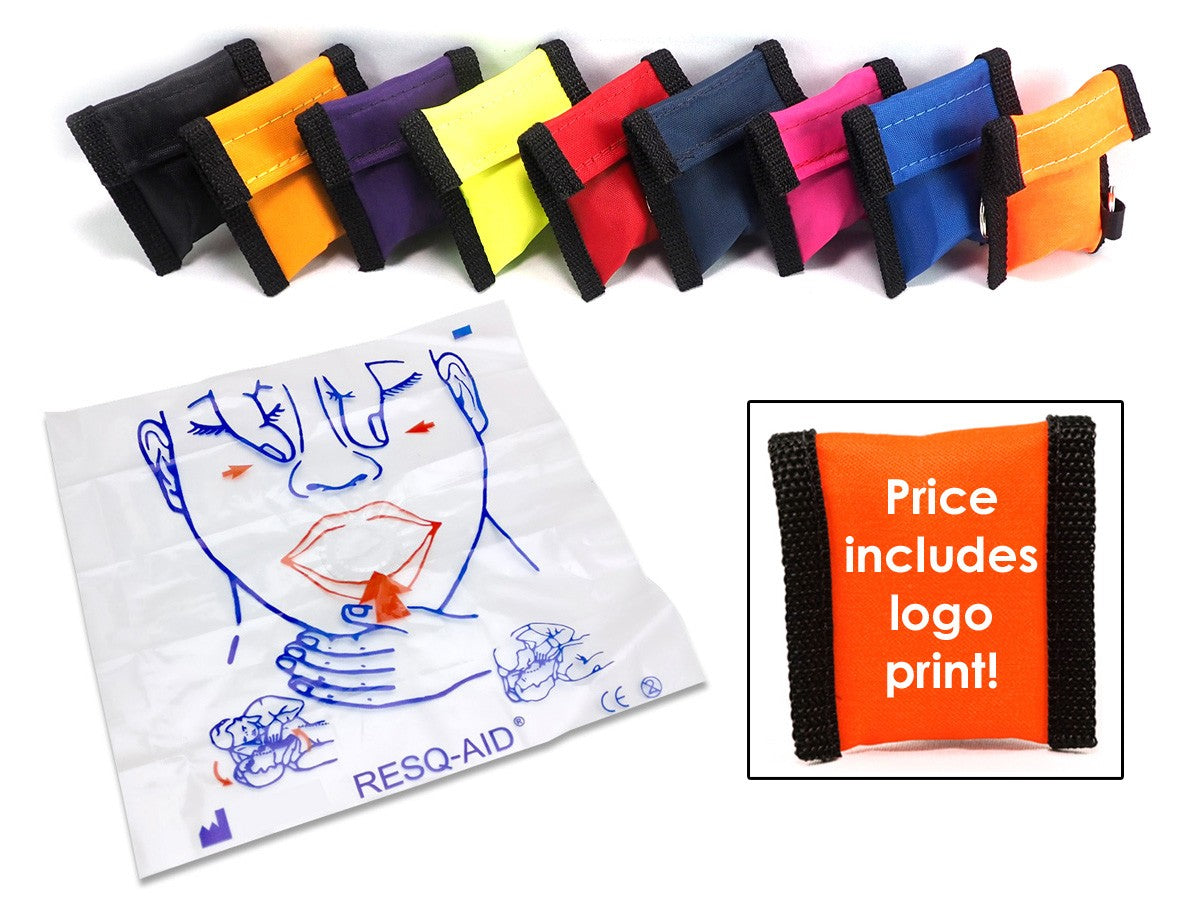 Resq-Aid® CPR Shield Kit with One-Way Valve, Filter, and Custom Printed Keychain Pouch