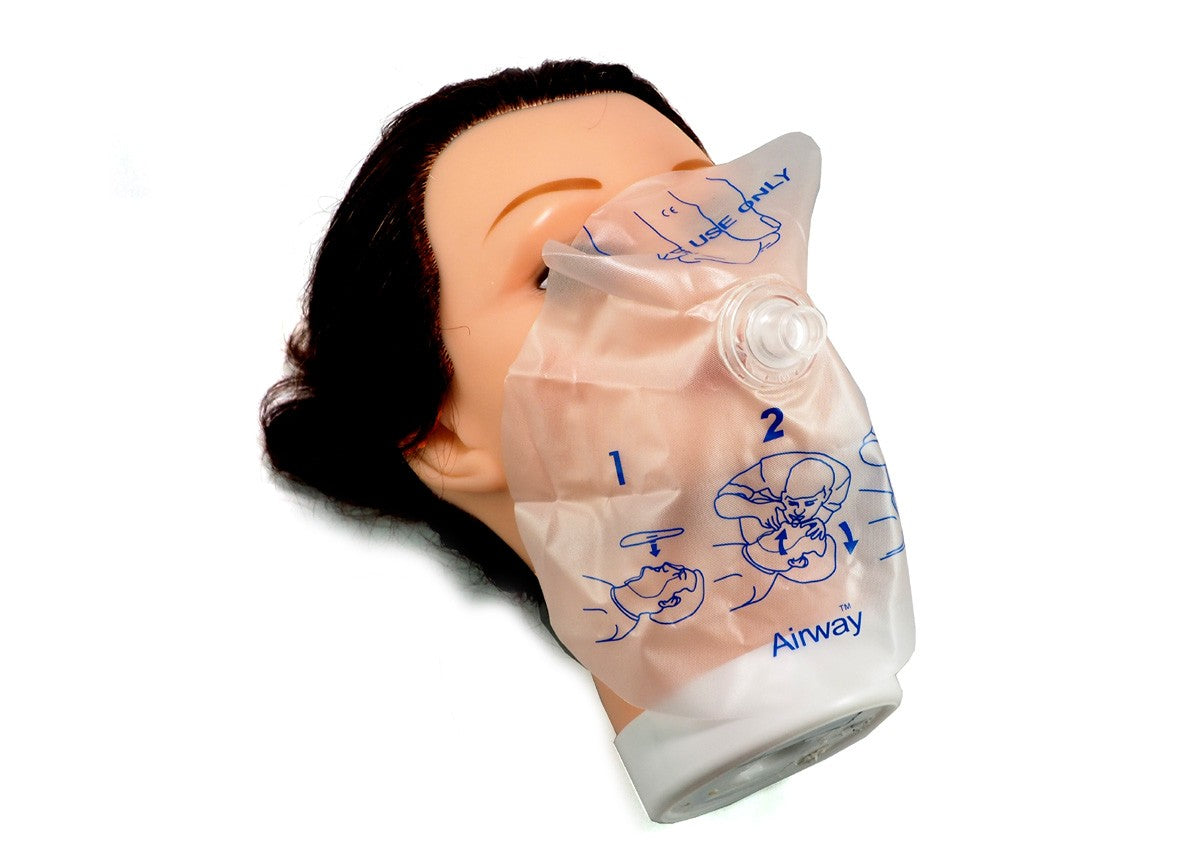 Airway® CPR shield with one-way mouth piece valve and filter