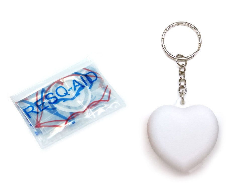 Resq-Aid® CPR shield with one-way check valve, filter and heart keychain